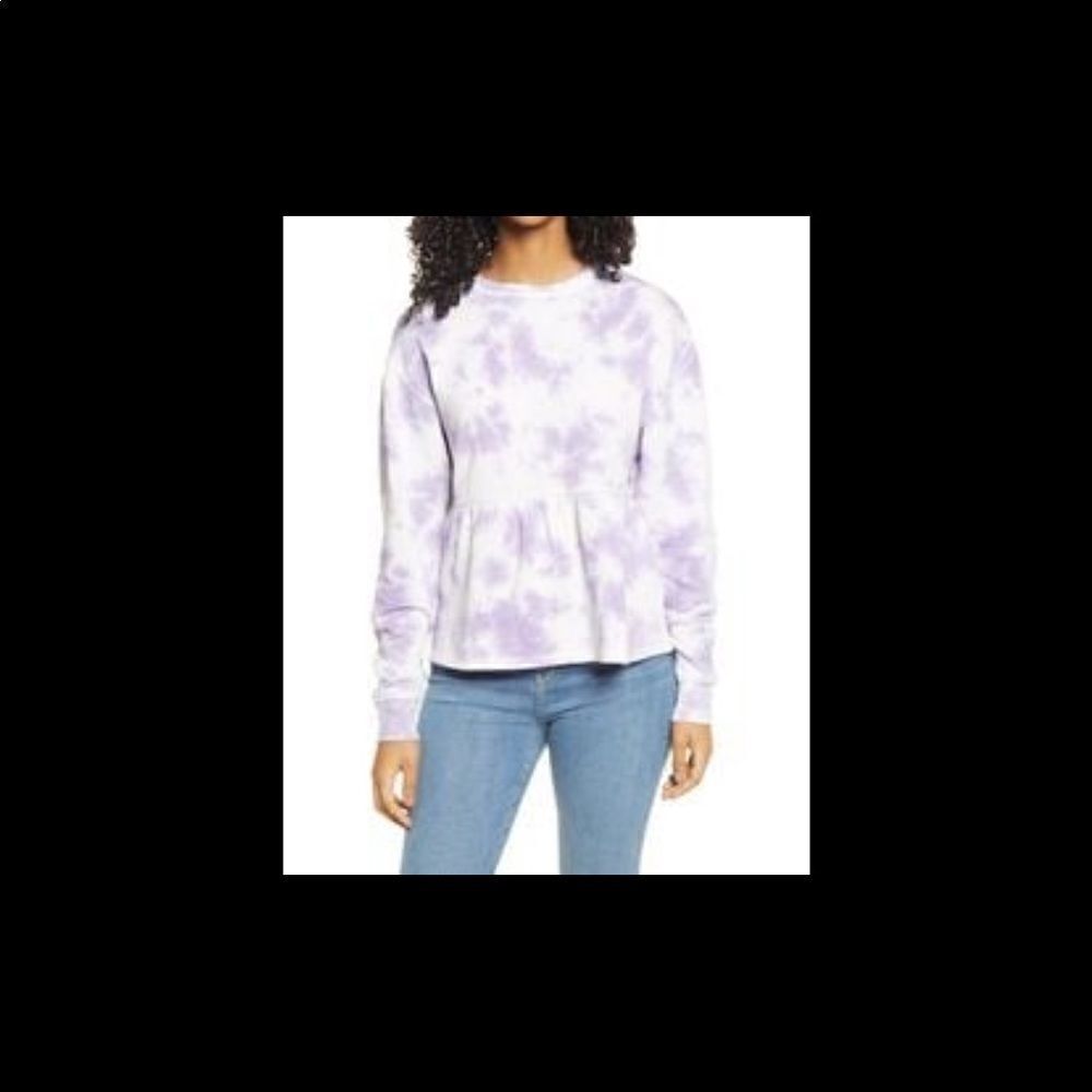 BP Purple Tie Dye Babydoll Sweatshirt S